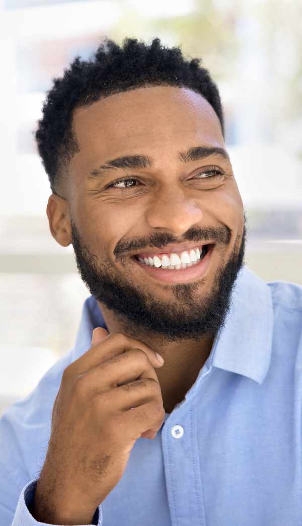 Happy man smiling